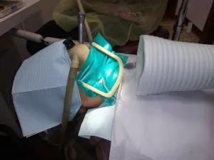 A patient prepared for the safe removal of their mercury fillings